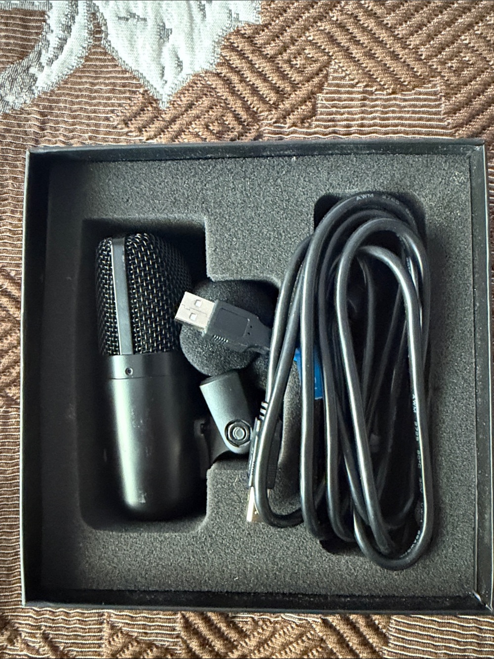 Black USB Condenser Microphone with Cable - Unbranded